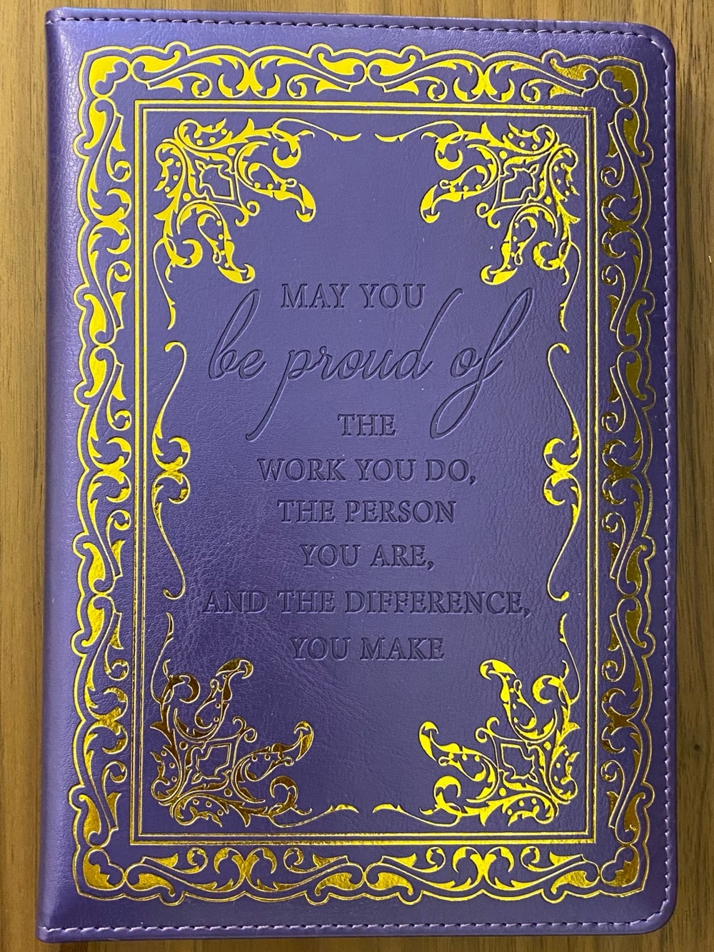 Purple Faux Leather Inspirational Journal Notebook Lined Pages - Picture 1 of 3
